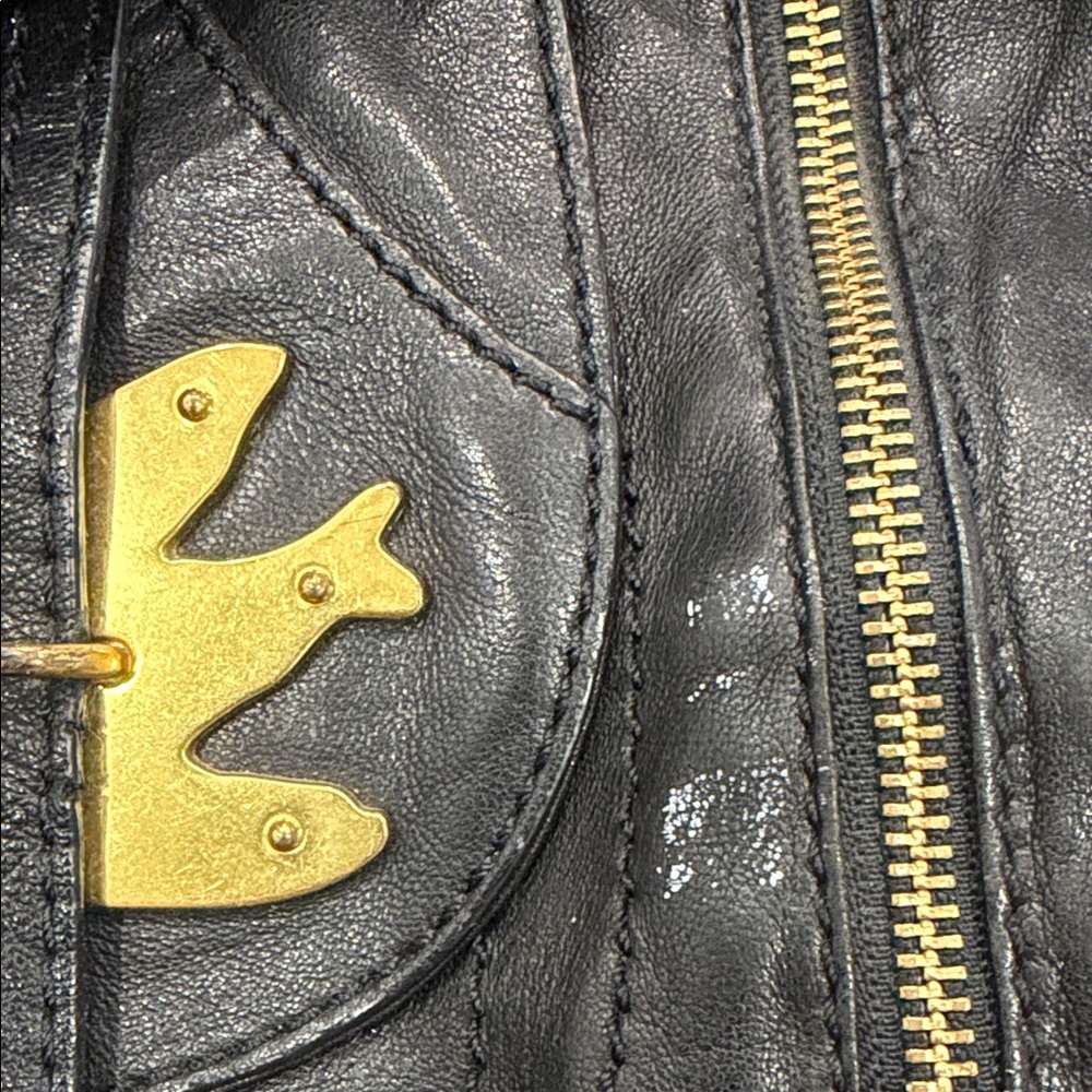 Black Marc by Marc Jacob’s Petal to the Metal  Bag with Gold Accents - Picture 6 of 6